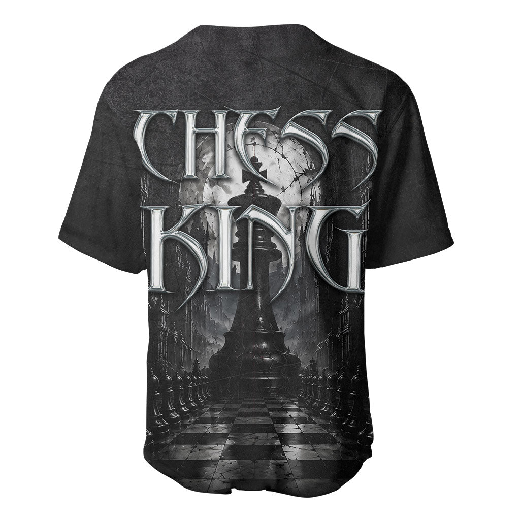 Chess King Baseball Jersey Strategic Board Game Gothic Dark Fantasy