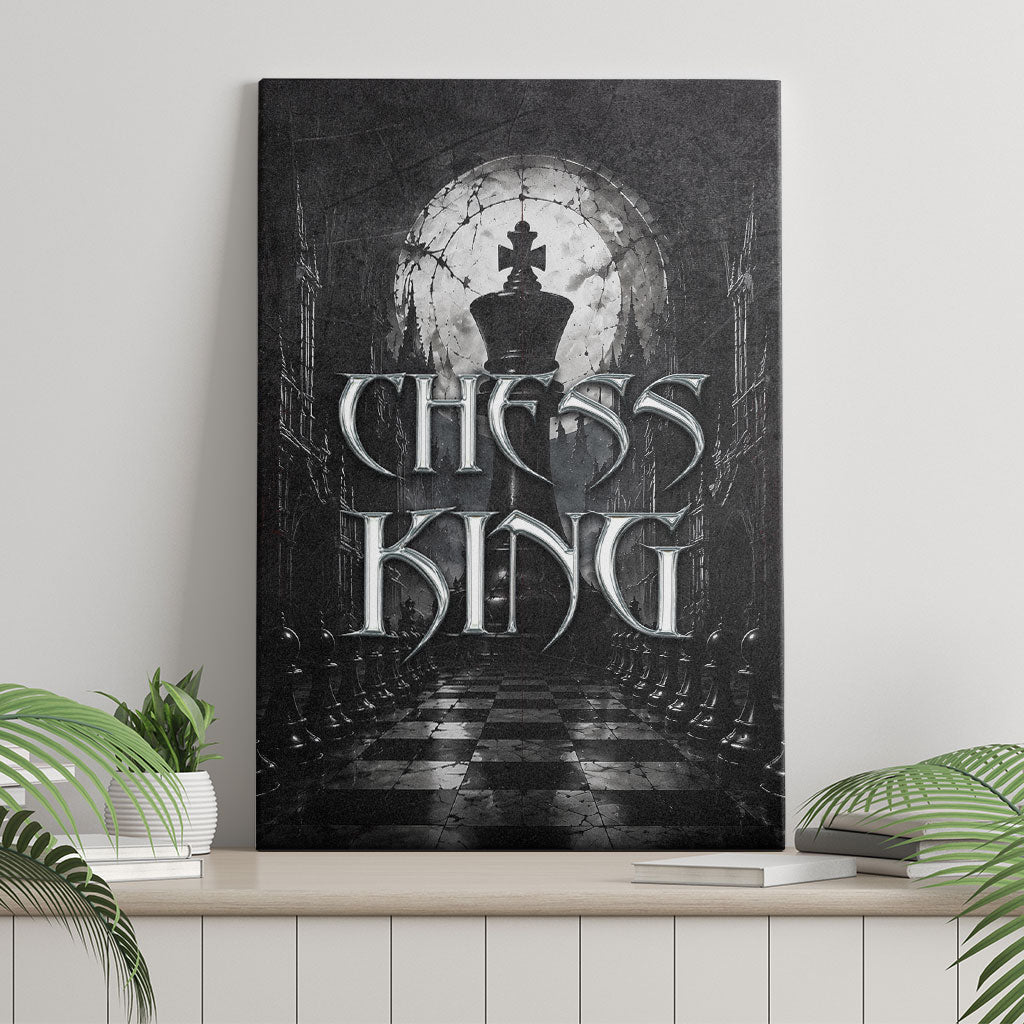 Chess King Canvas Wall Art Strategic Board Game Gothic Dark Fantasy