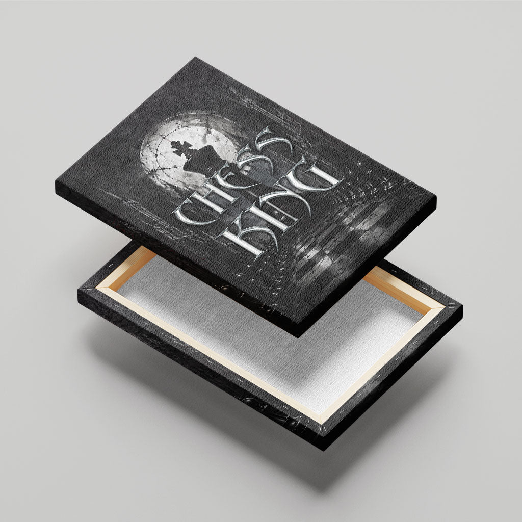 Chess King Canvas Wall Art Strategic Board Game Gothic Dark Fantasy