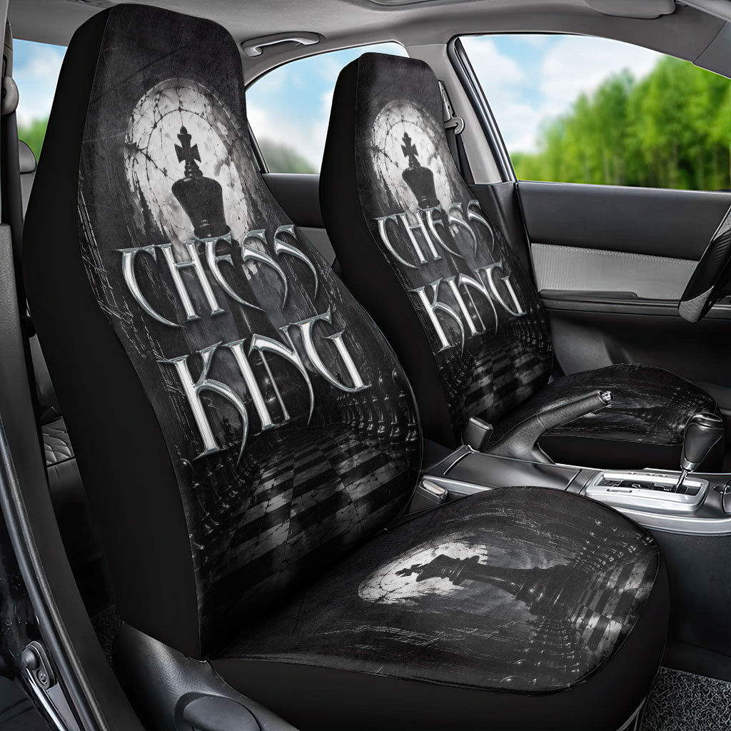 Chess King Car Seat Cover Strategic Board Game Gothic Dark Fantasy