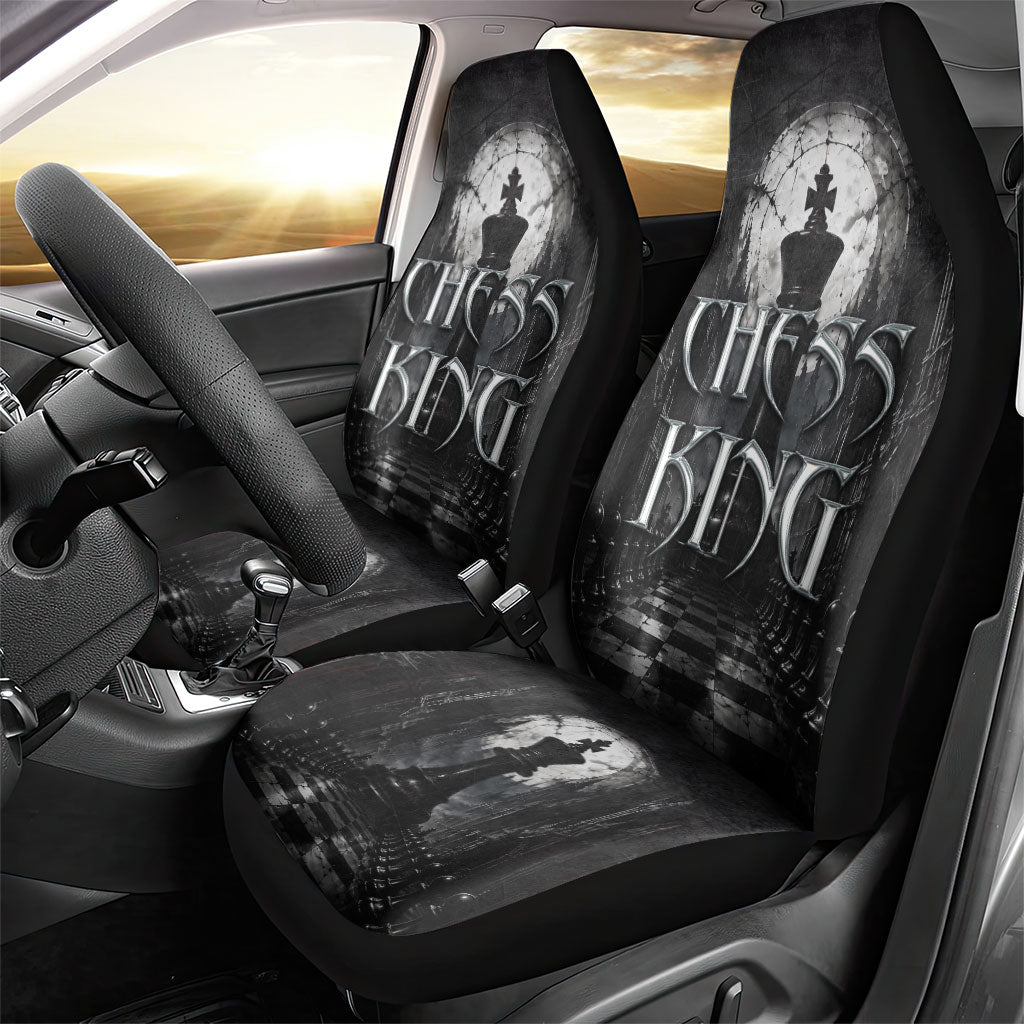 Chess King Car Seat Cover Strategic Board Game Gothic Dark Fantasy