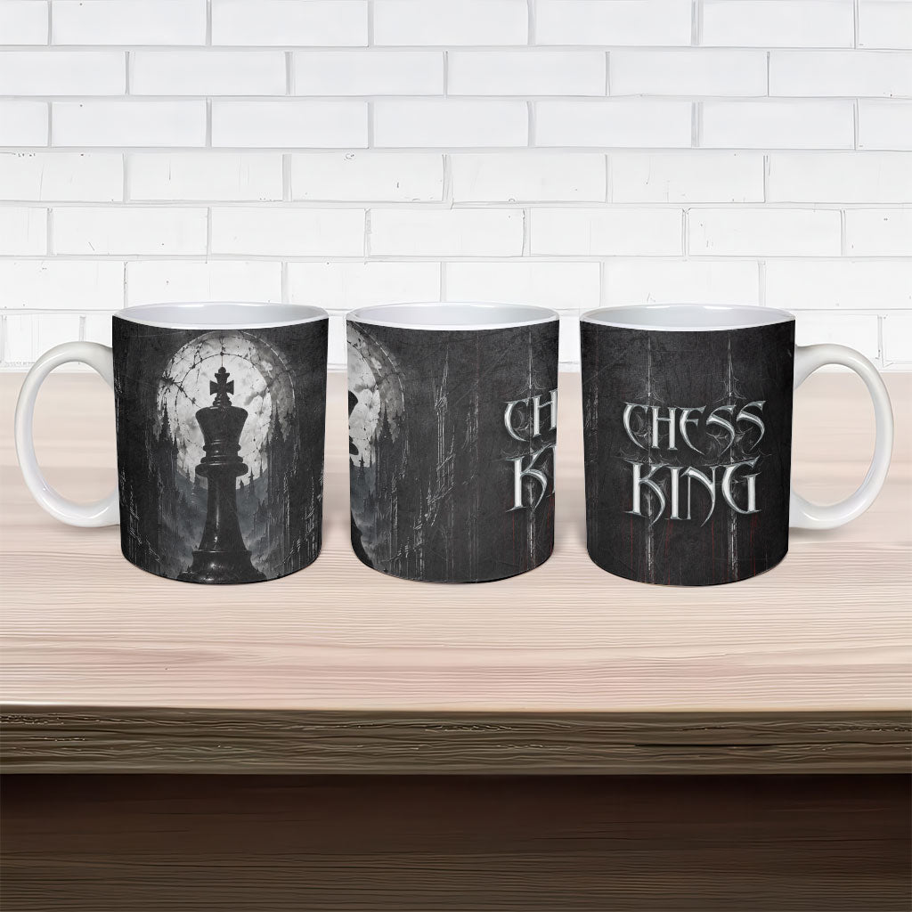 Chess King Ceramic Mug Strategic Board Game Gothic Dark Fantasy