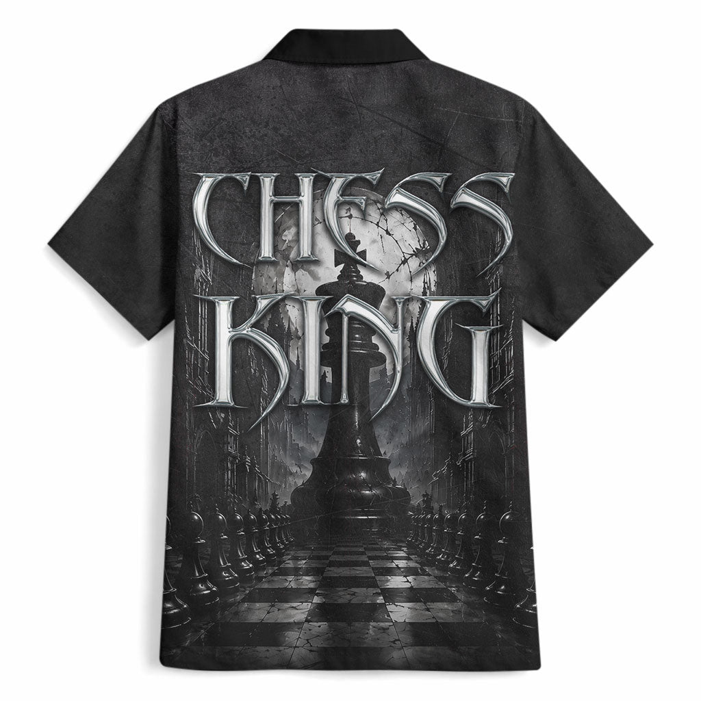 Chess King Hawaiian Shirt Strategic Board Game Gothic Dark Fantasy