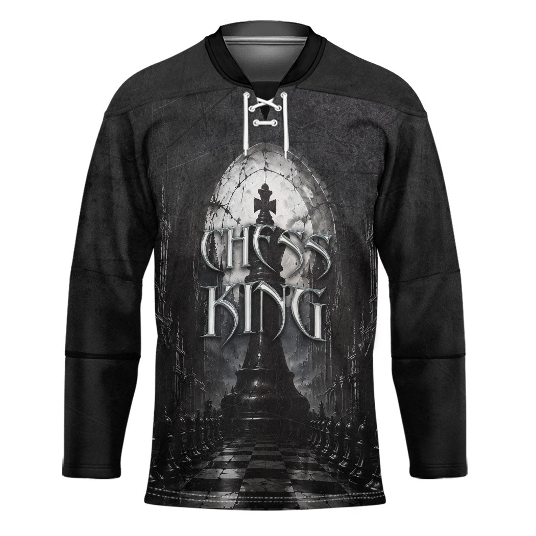 Chess King Hockey Jersey Strategic Board Game Gothic Dark Fantasy