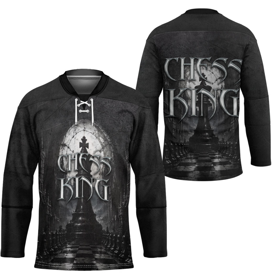 Chess King Hockey Jersey Strategic Board Game Gothic Dark Fantasy