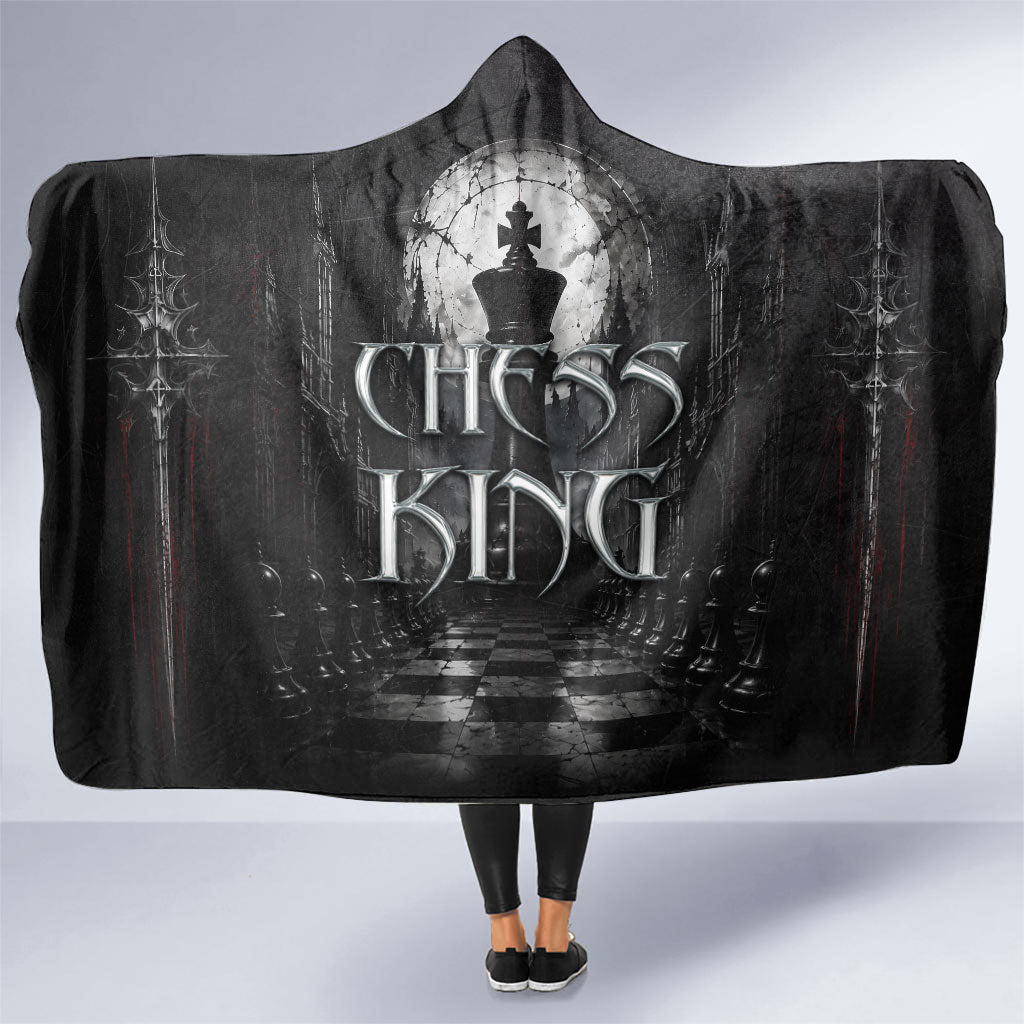 Chess King Hooded Blanket Strategic Board Game Gothic Dark Fantasy
