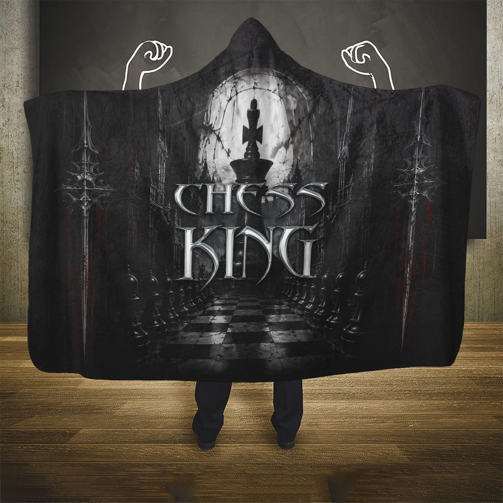 Chess King Hooded Blanket Strategic Board Game Gothic Dark Fantasy