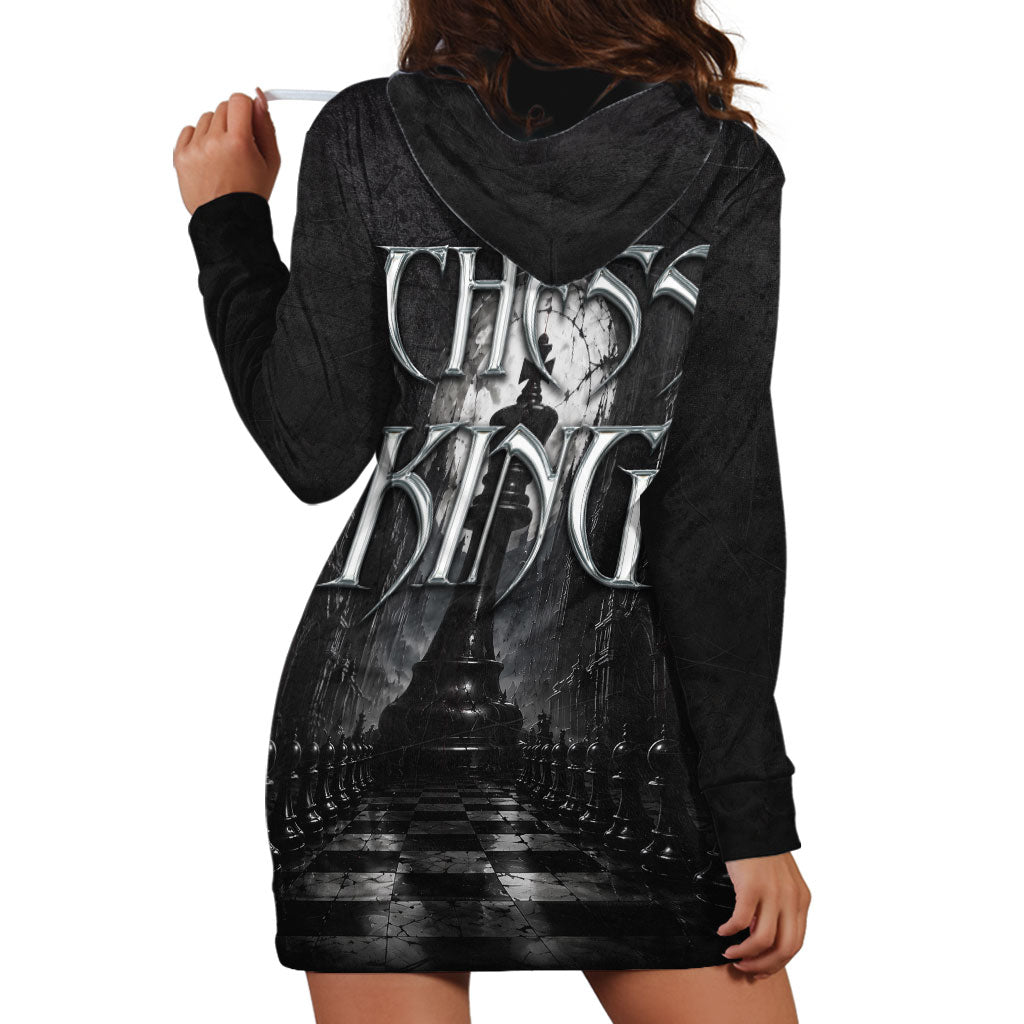 Chess King Hoodie Dress Strategic Board Game Gothic Dark Fantasy