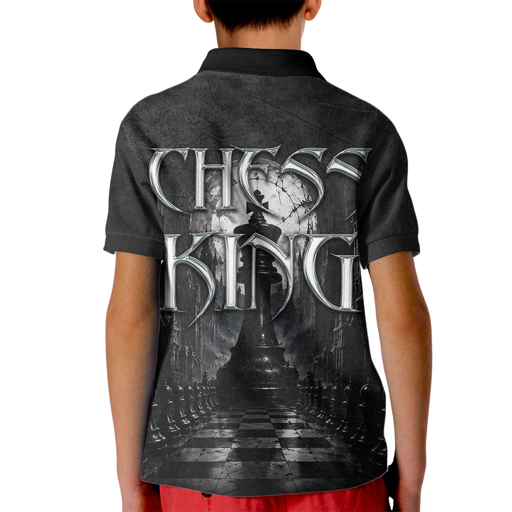 Chess King Kid Polo Shirt Strategic Board Game Gothic Dark Fantasy