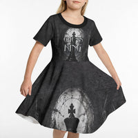 Chess King Kid Short Sleeve Dress Strategic Board Game Gothic Dark Fantasy