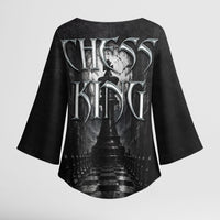 Chess King Kimono Sleeve Blouse Strategic Board Game Gothic Dark Fantasy