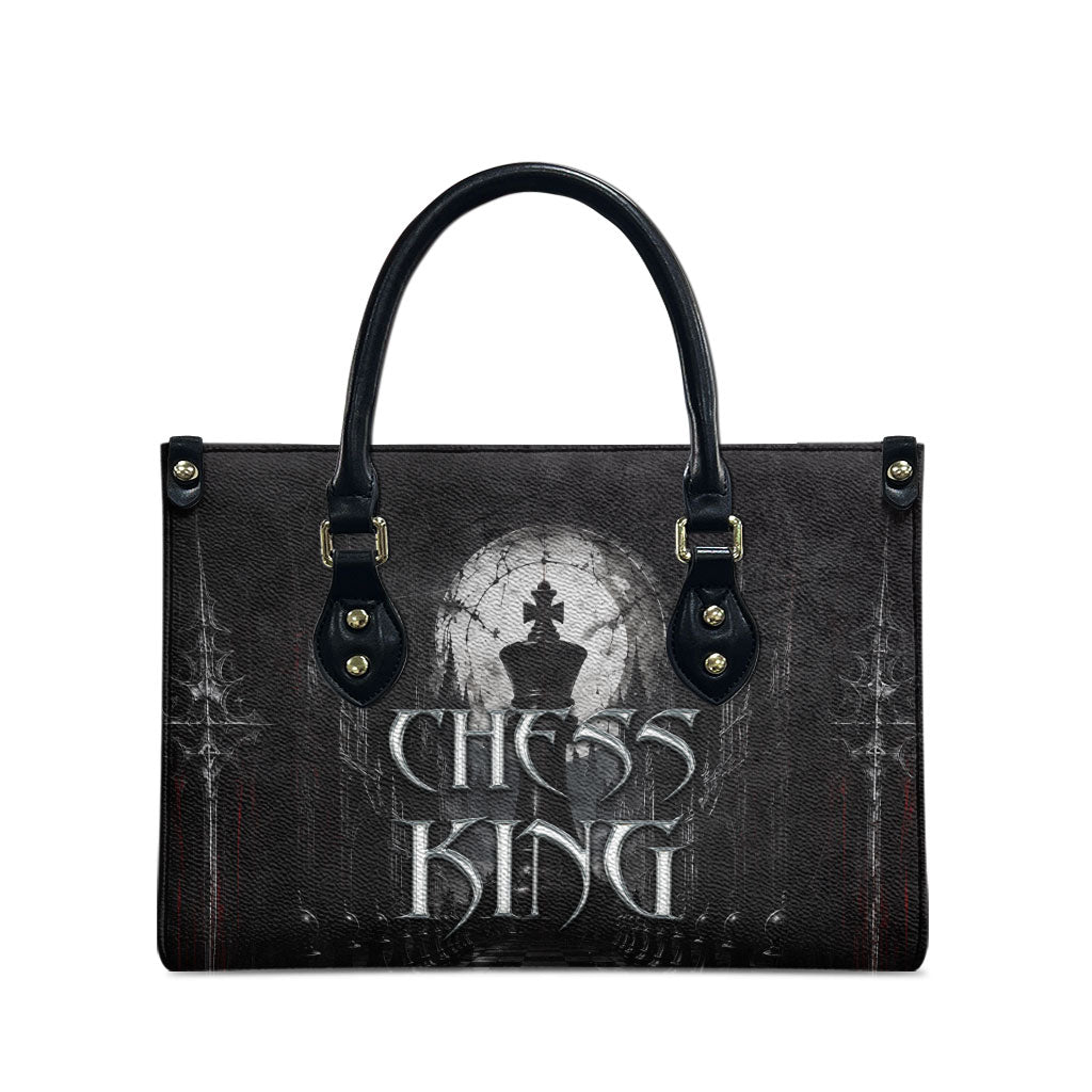 Chess King Leather Bag Strategic Board Game Gothic Dark Fantasy
