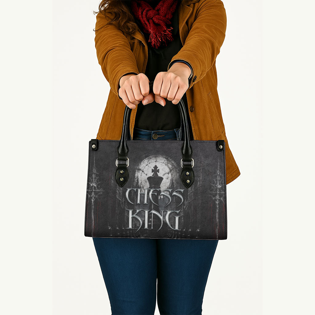 Chess King Leather Bag Strategic Board Game Gothic Dark Fantasy