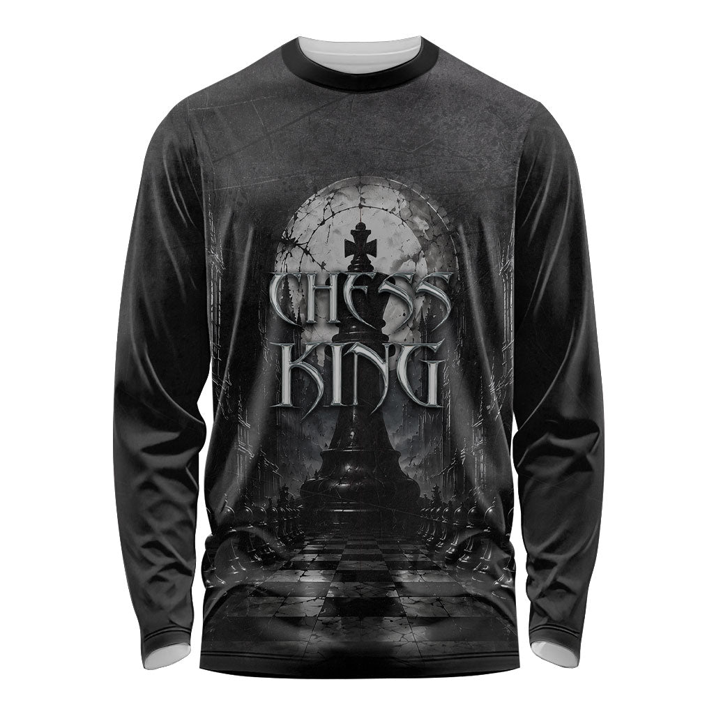 Chess King Long Sleeve Shirt Strategic Board Game Gothic Dark Fantasy