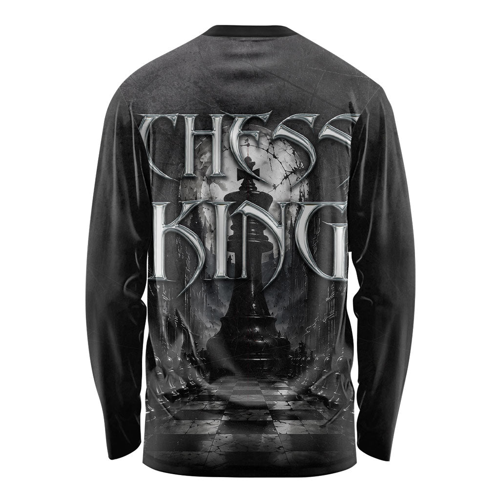 Chess King Long Sleeve Shirt Strategic Board Game Gothic Dark Fantasy