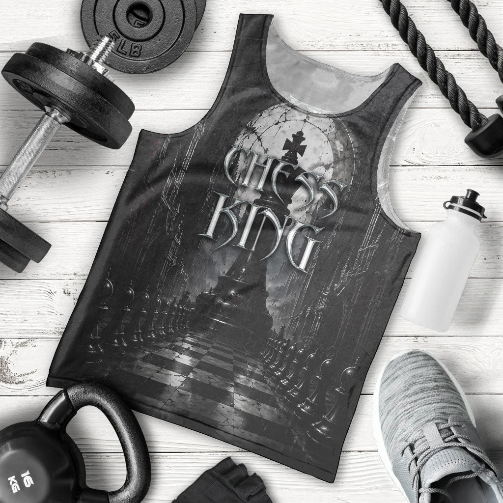 Chess King Men Tank Top Strategic Board Game Gothic Dark Fantasy