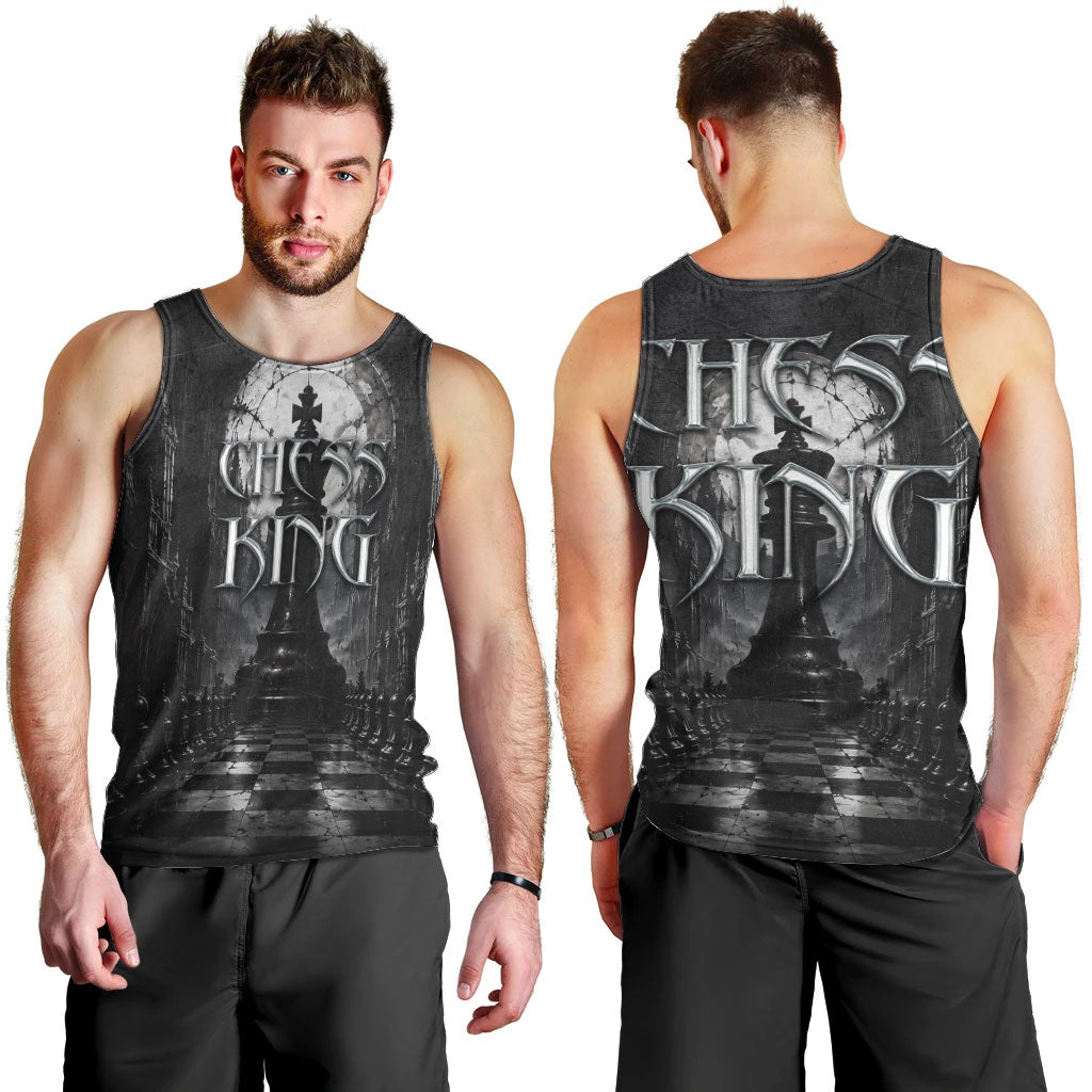Chess King Men Tank Top Strategic Board Game Gothic Dark Fantasy