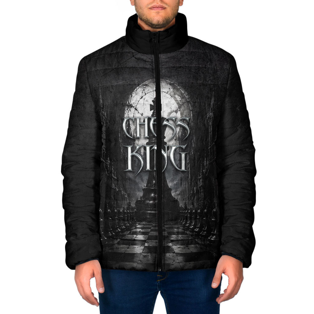 Chess King Padded Jacket Strategic Board Game Gothic Dark Fantasy