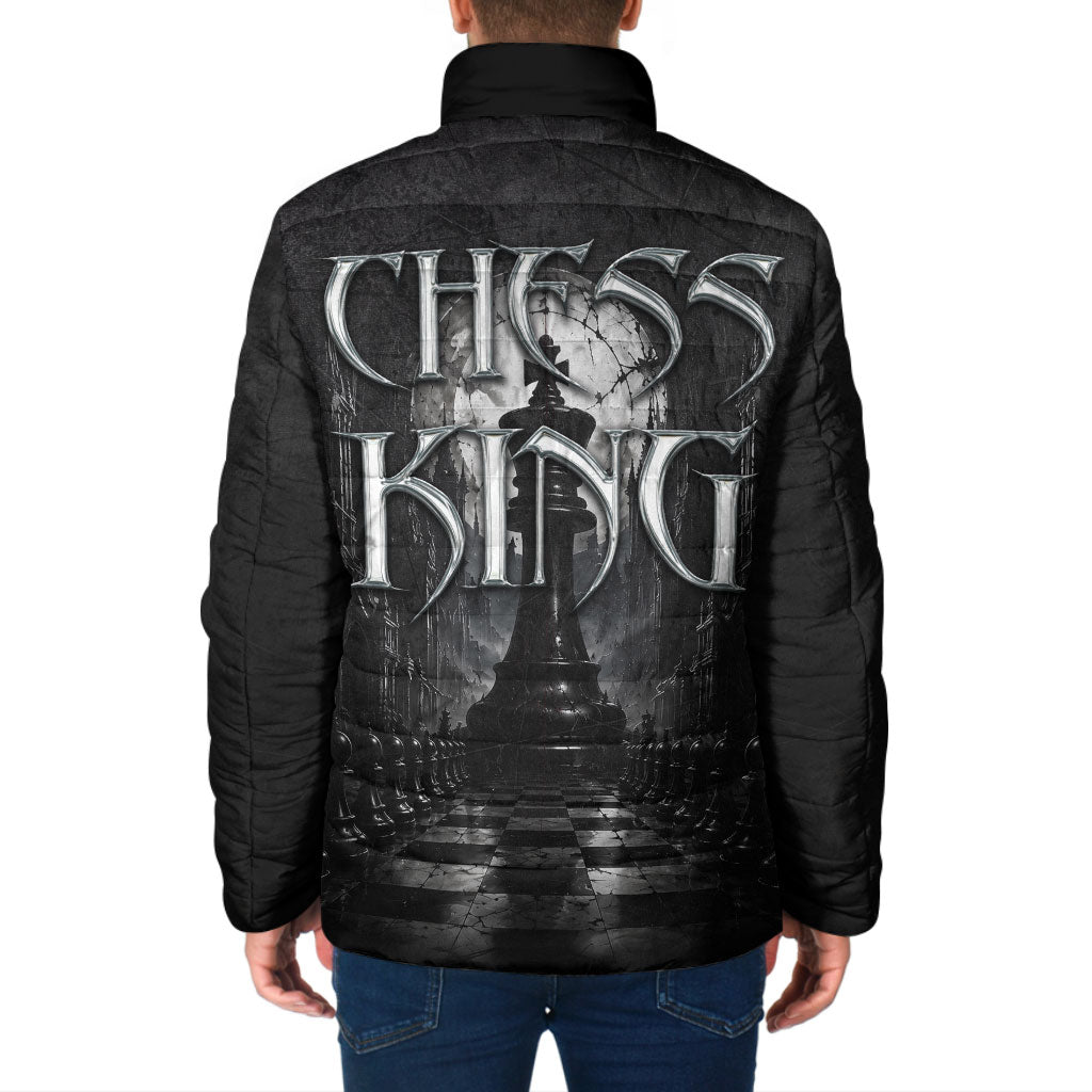 Chess King Padded Jacket Strategic Board Game Gothic Dark Fantasy