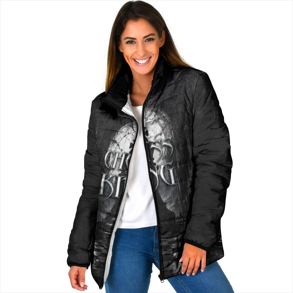 Chess King Padded Jacket Strategic Board Game Gothic Dark Fantasy