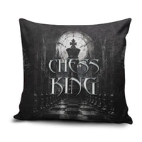 Chess King Pillow Cover Strategic Board Game Gothic Dark Fantasy