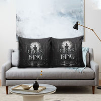 Chess King Pillow Cover Strategic Board Game Gothic Dark Fantasy