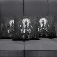 Chess King Pillow Cover Strategic Board Game Gothic Dark Fantasy