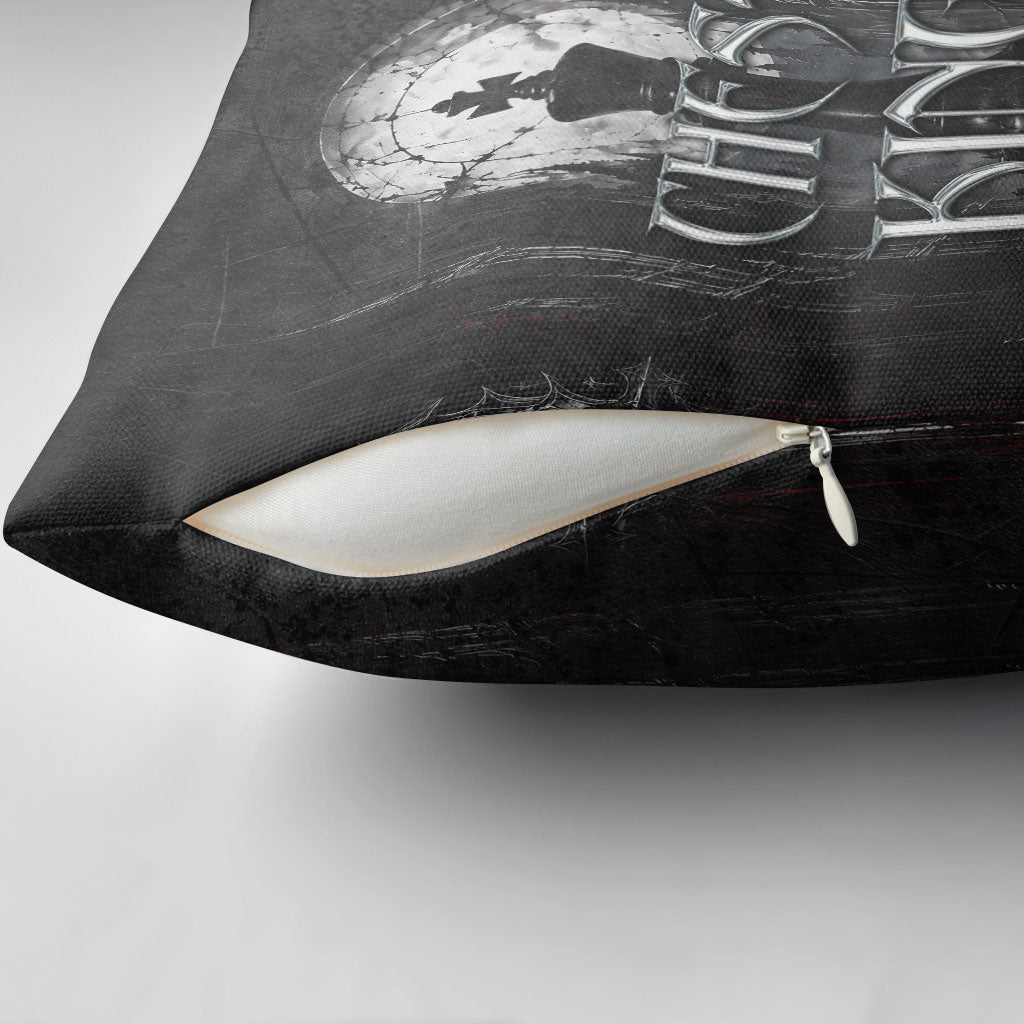 Chess King Pillow Cover Strategic Board Game Gothic Dark Fantasy