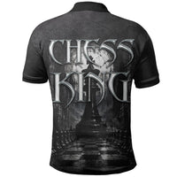 Chess King Polo Shirt Strategic Board Game Gothic Dark Fantasy