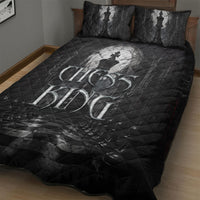 Chess King Quilt Bed Set Strategic Board Game Gothic Dark Fantasy