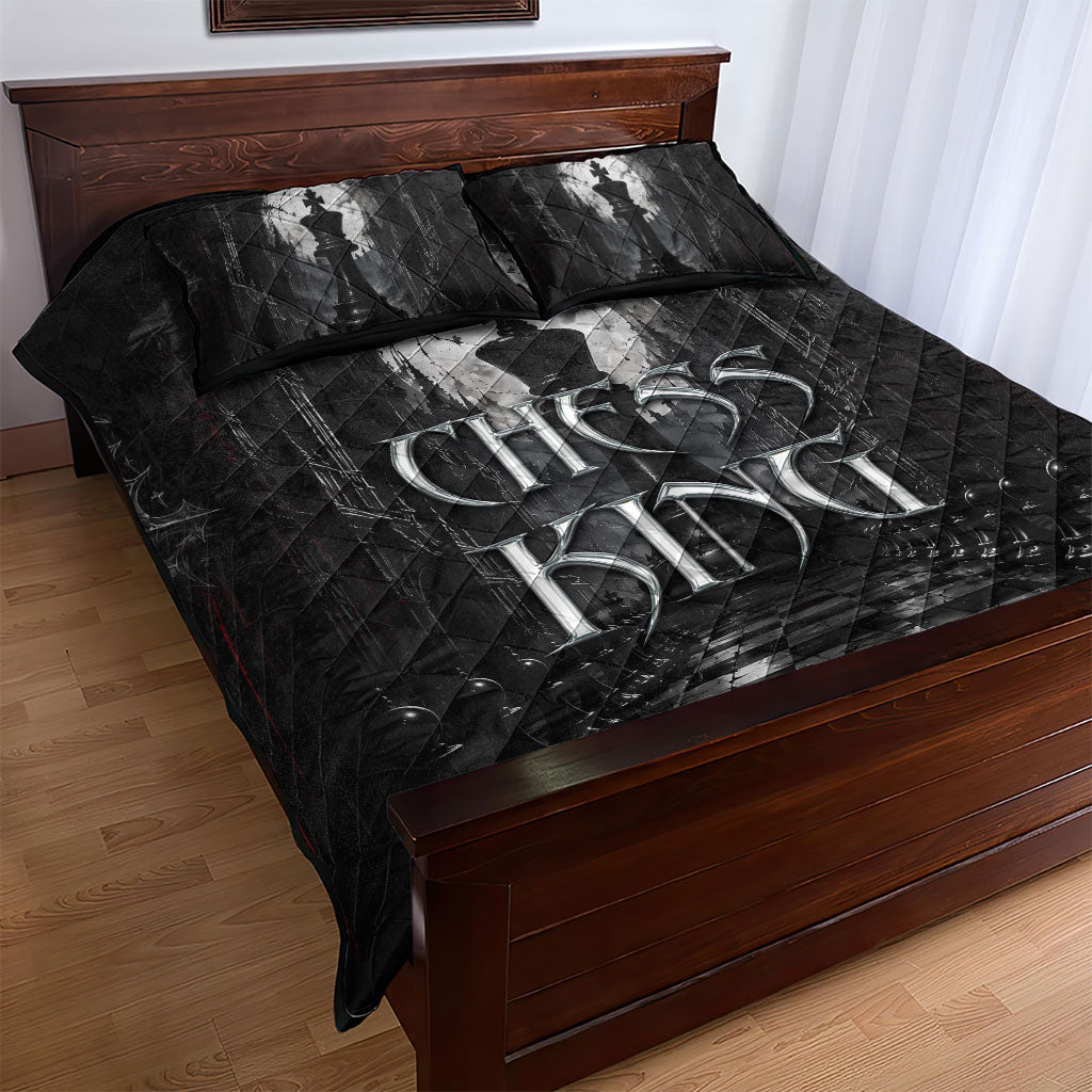 Chess King Quilt Bed Set Strategic Board Game Gothic Dark Fantasy