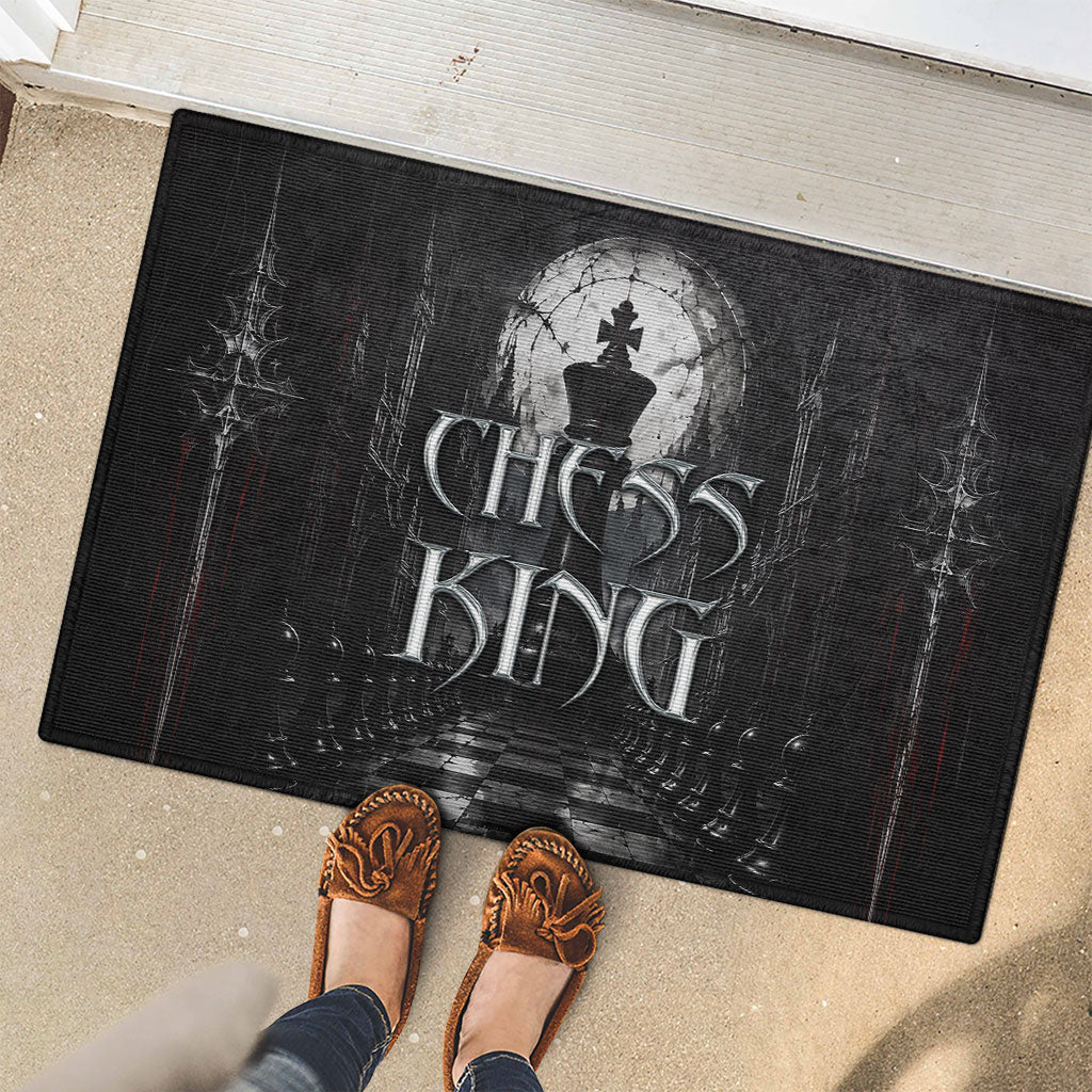 Chess King Rubber Doormat Strategic Board Game Gothic Dark Fantasy