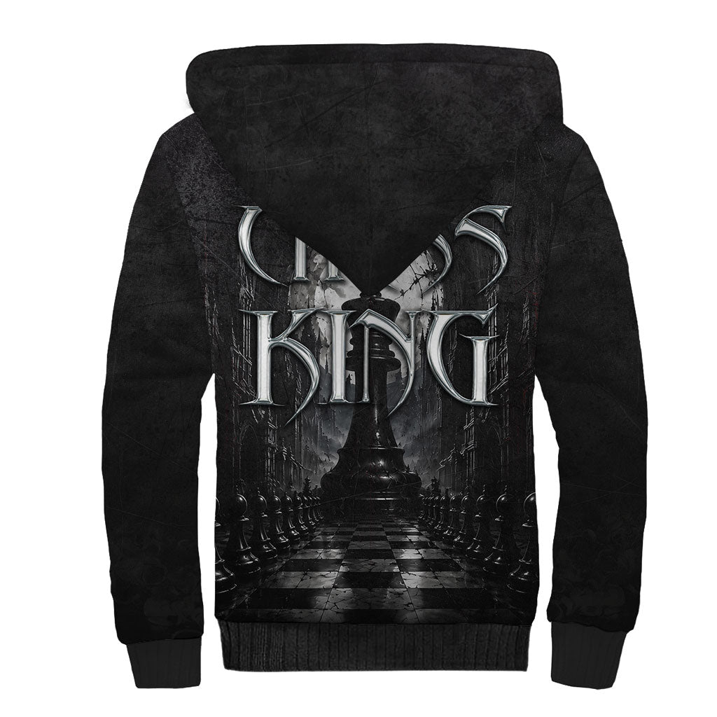 Chess King Sherpa Hoodie Strategic Board Game Gothic Dark Fantasy