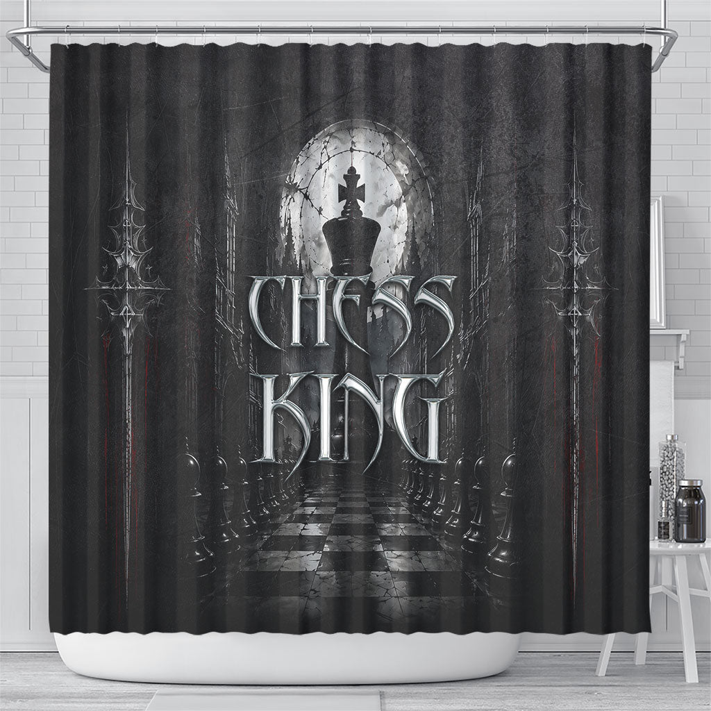 Chess King Shower Curtain Strategic Board Game Gothic Dark Fantasy