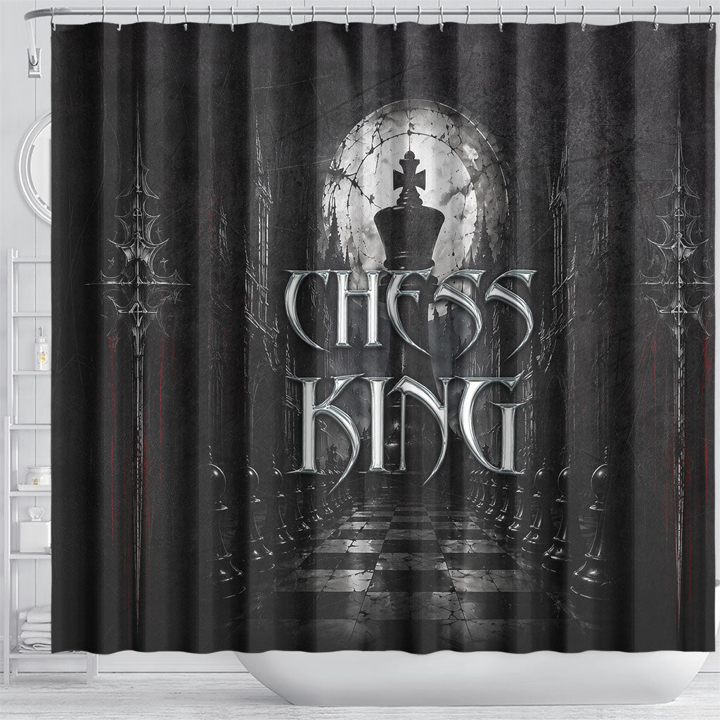 Chess King Shower Curtain Strategic Board Game Gothic Dark Fantasy