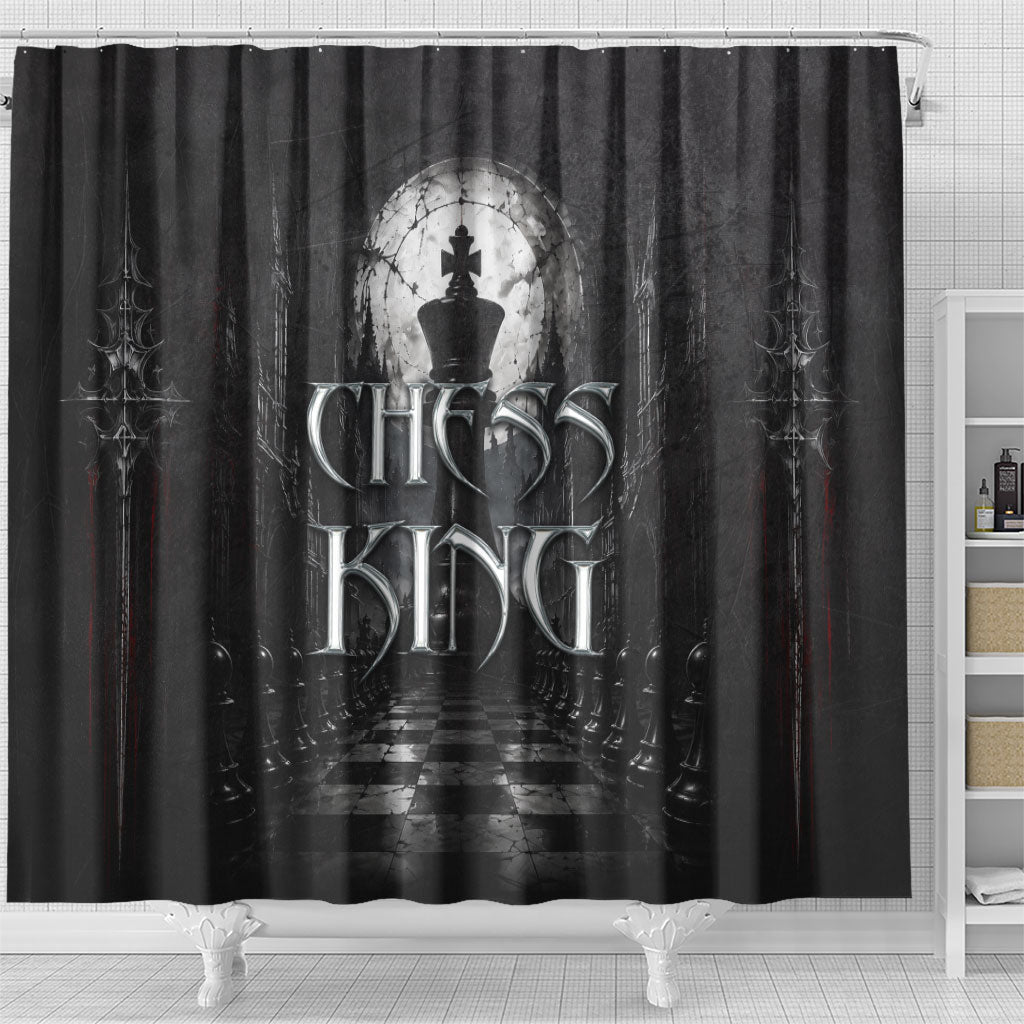 Chess King Shower Curtain Strategic Board Game Gothic Dark Fantasy