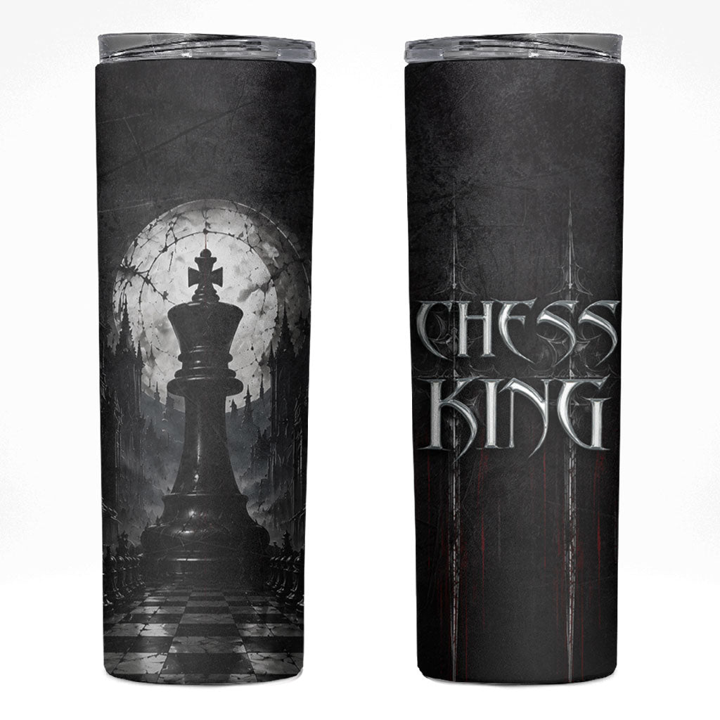 Chess King Skinny Tumbler Strategic Board Game Gothic Dark Fantasy