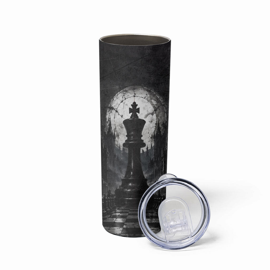 Chess King Skinny Tumbler Strategic Board Game Gothic Dark Fantasy