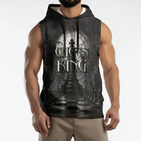 Chess King Sleeveless Hoodie Strategic Board Game Gothic Dark Fantasy
