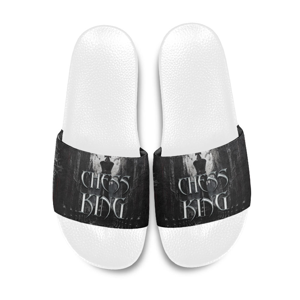 Chess King Slide Sandals Strategic Board Game Gothic Dark Fantasy