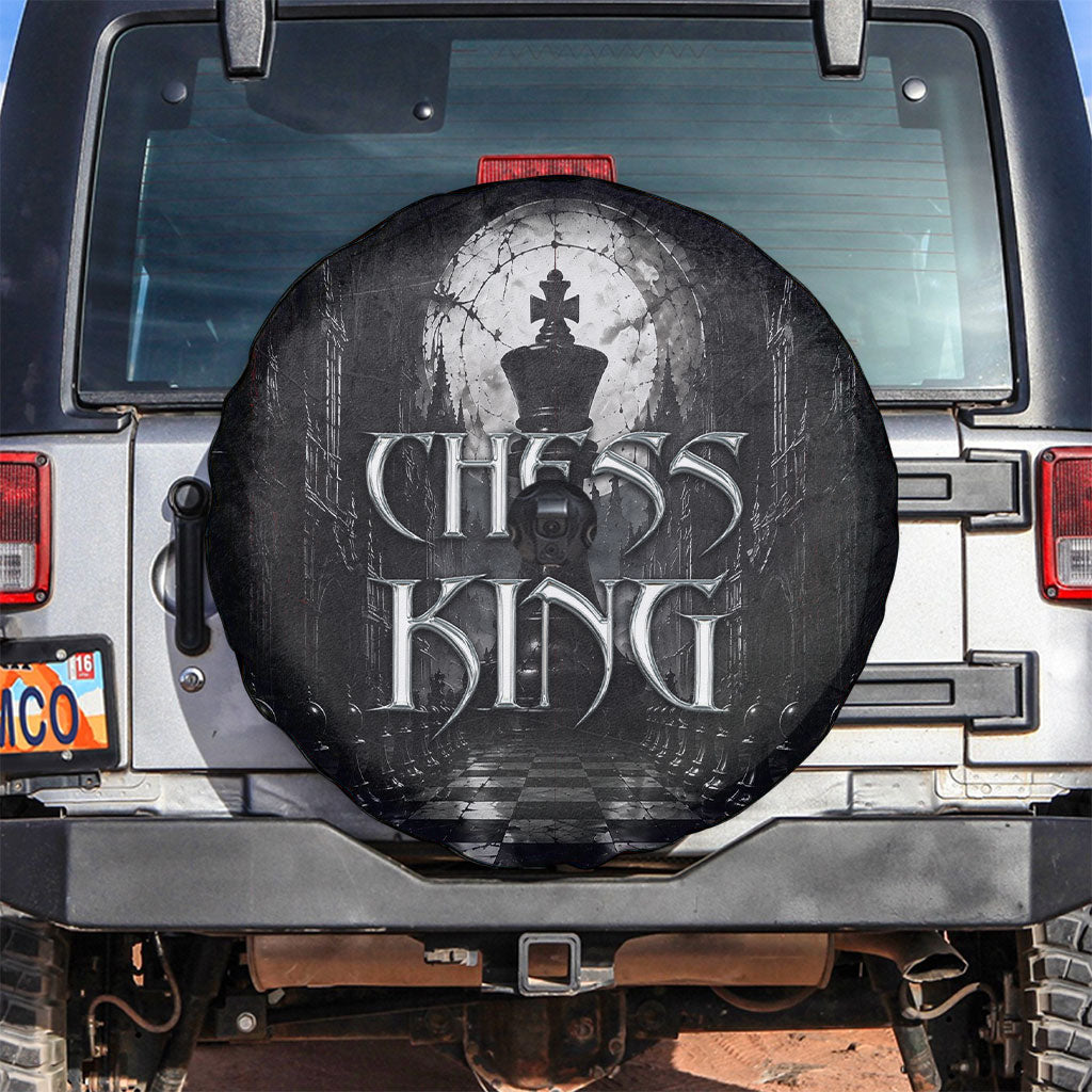 Chess King Spare Tire Cover Strategic Board Game Gothic Dark Fantasy