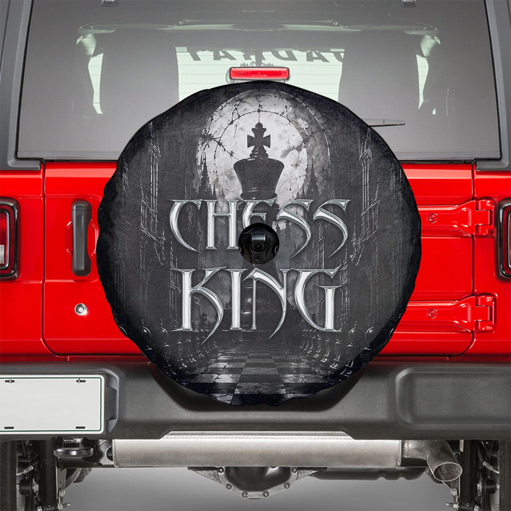 Chess King Spare Tire Cover Strategic Board Game Gothic Dark Fantasy