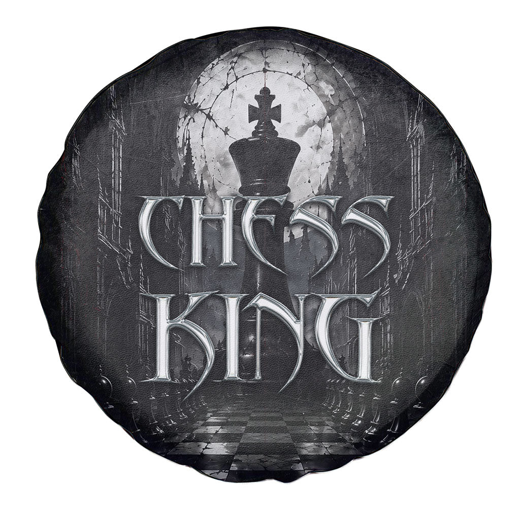 Chess King Spare Tire Cover Strategic Board Game Gothic Dark Fantasy