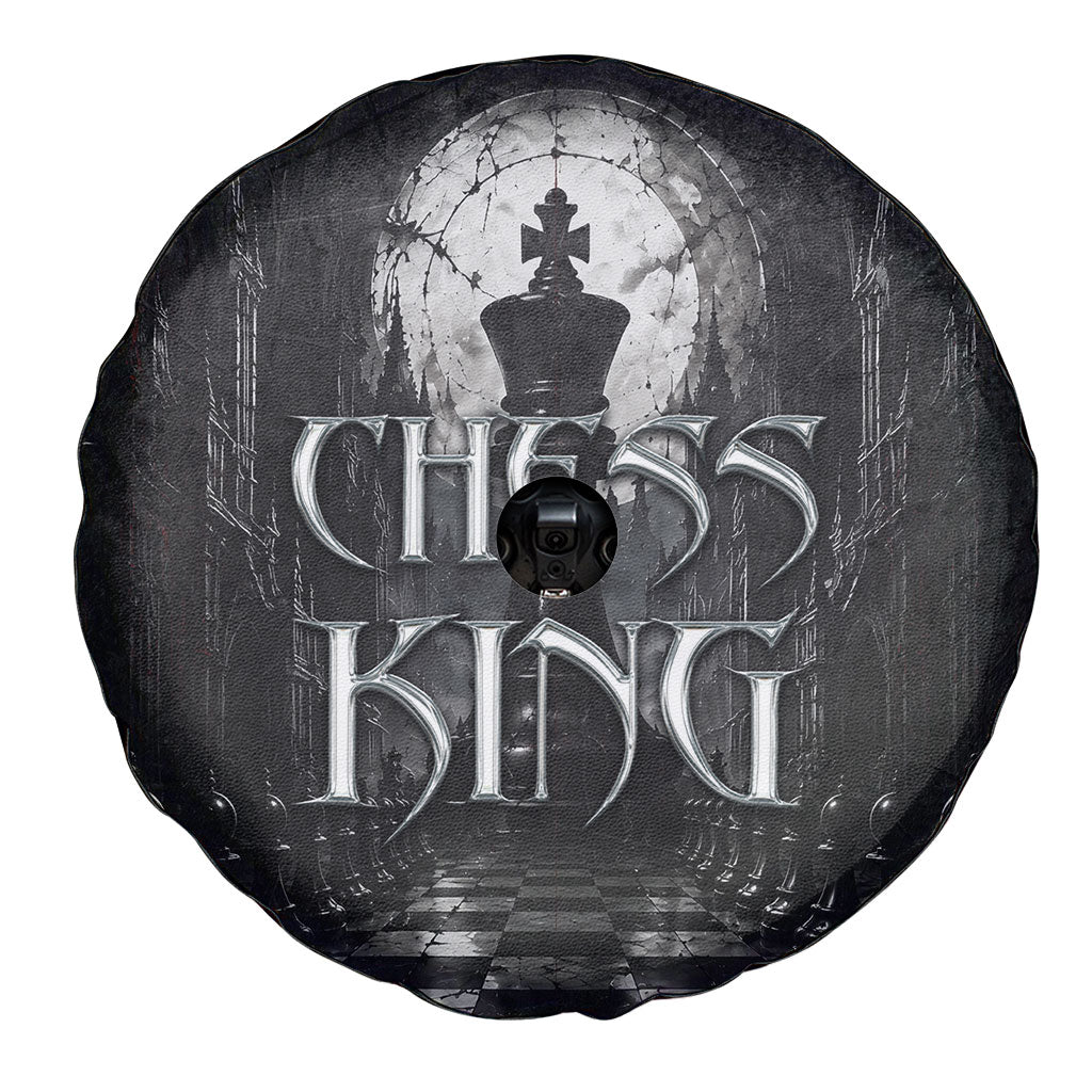 Chess King Spare Tire Cover Strategic Board Game Gothic Dark Fantasy