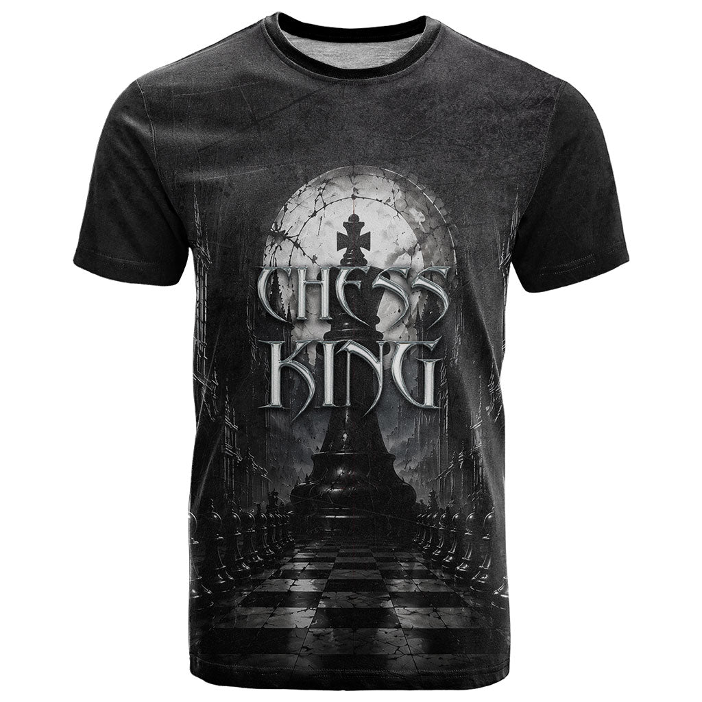 Chess King T Shirt Strategic Board Game Gothic Dark Fantasy