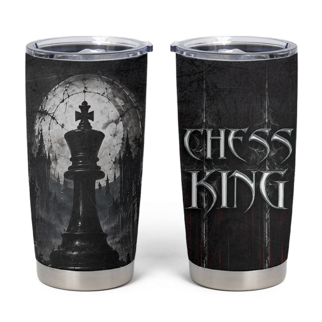 Chess King Tumbler Cup Strategic Board Game Gothic Dark Fantasy