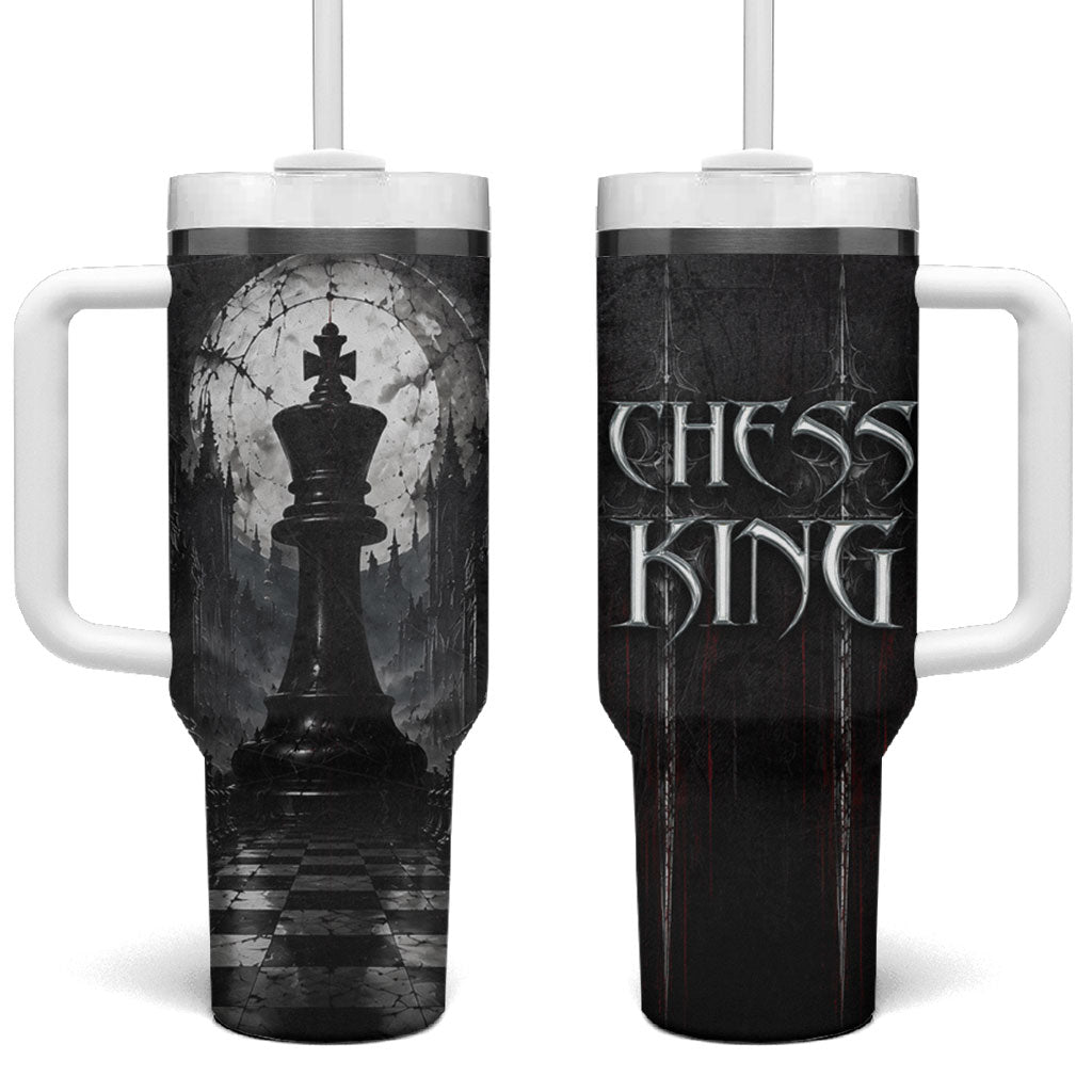 Chess King Tumbler With Handle Strategic Board Game Gothic Dark Fantasy