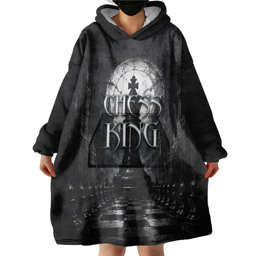 Chess King Wearable Blanket Hoodie Strategic Board Game Gothic Dark Fantasy