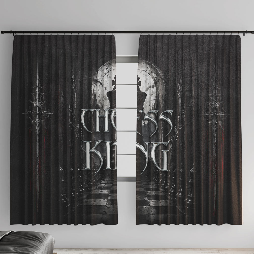 Chess King Window Curtain Strategic Board Game Gothic Dark Fantasy