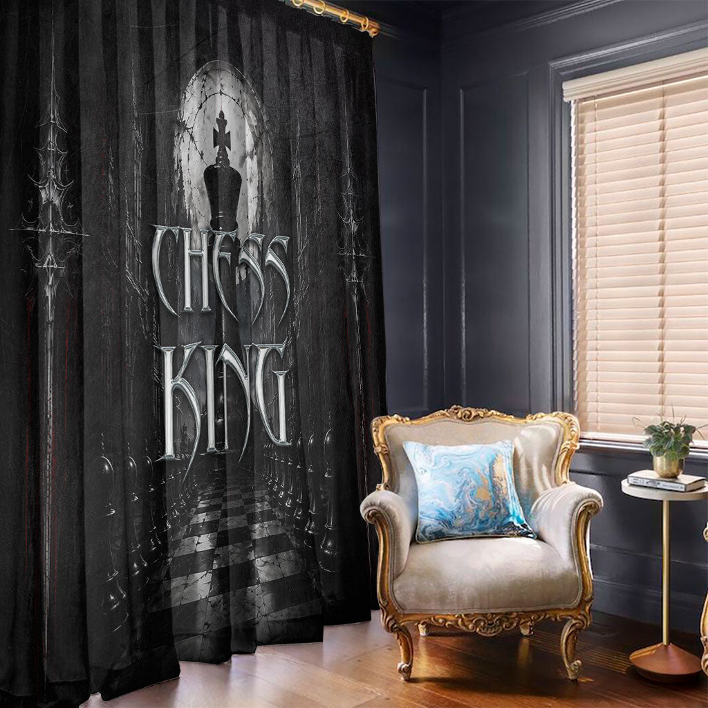 Chess King Window Curtain Strategic Board Game Gothic Dark Fantasy